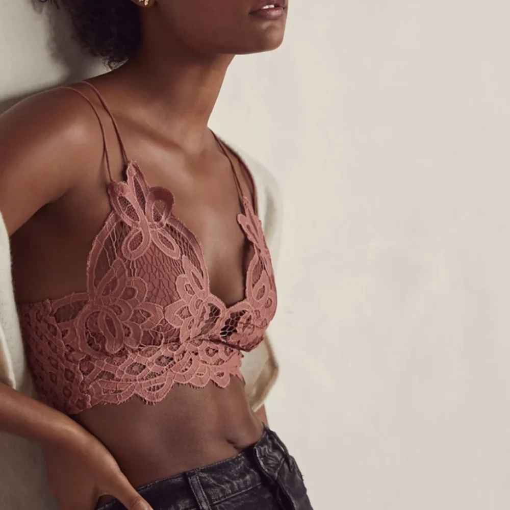 Free People NWOT Adella Lace Bralette in Rusty Pink sz XS​​ - Picture 7 of 14